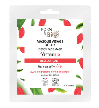 Masque visage Détox en coton - Certifié Bio